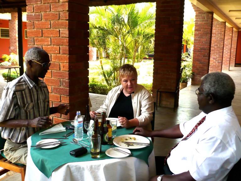 With friends from student days at the Alliance Française